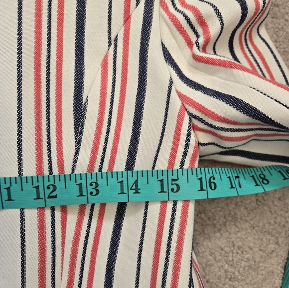 KATHERINE BARCLAY Striped Cotton Women's Blazer -White With Pink And Navy.  XS - Picture 14 of 15
